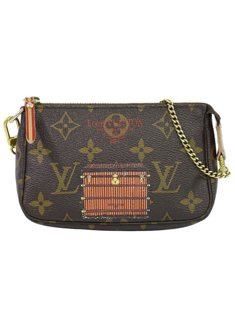 Louis Vuitton LV Mini Pochette Accessoires Trunk & Lock Monogram Pouch Handbag